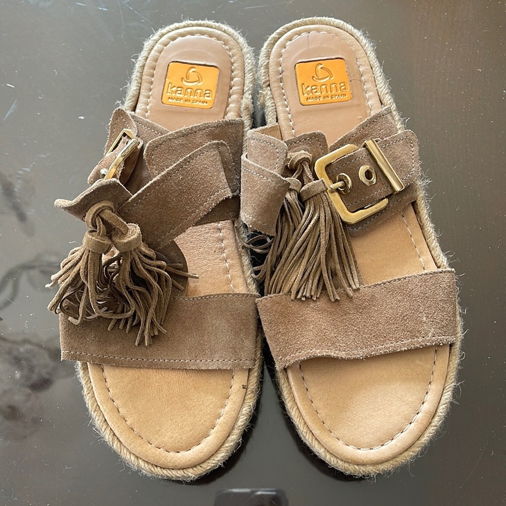 WOMENS espadrille slides size 41 lightly worn